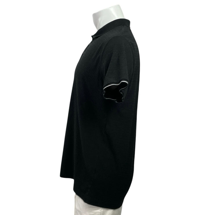 Denim & Flower Ricky Singh Men's Black Short Sleeve Collared Polo Shirt Top Sz M