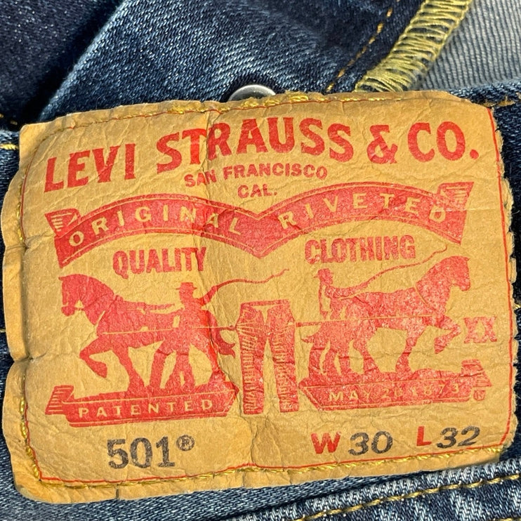 Levi's 501 Women's Blue Medium Wash High Rise Straight Denim Jeans Size 30x32
