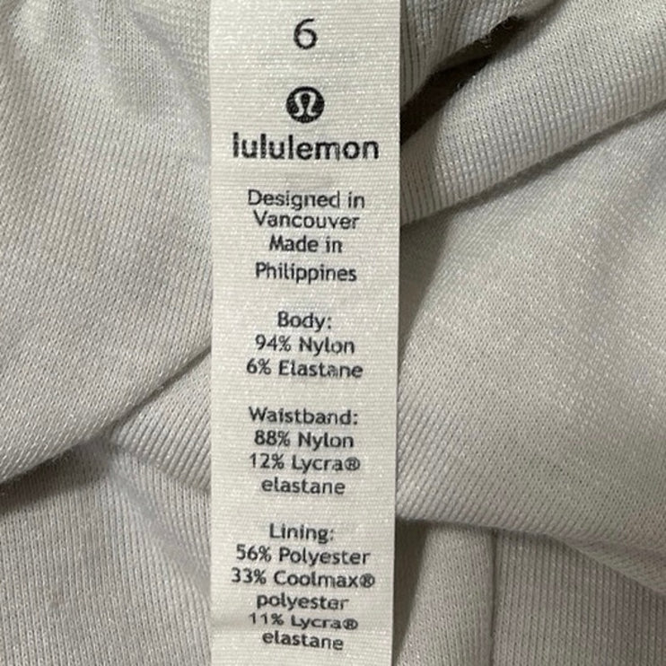 Lululemon Dance Studio White Mid-Rise Pull On Windbreaker Jogger Sweat Pants 6