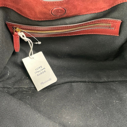 NEW Madewell The Mylie Red Burgundy Italian Suede Shoulder Handbag Size OS