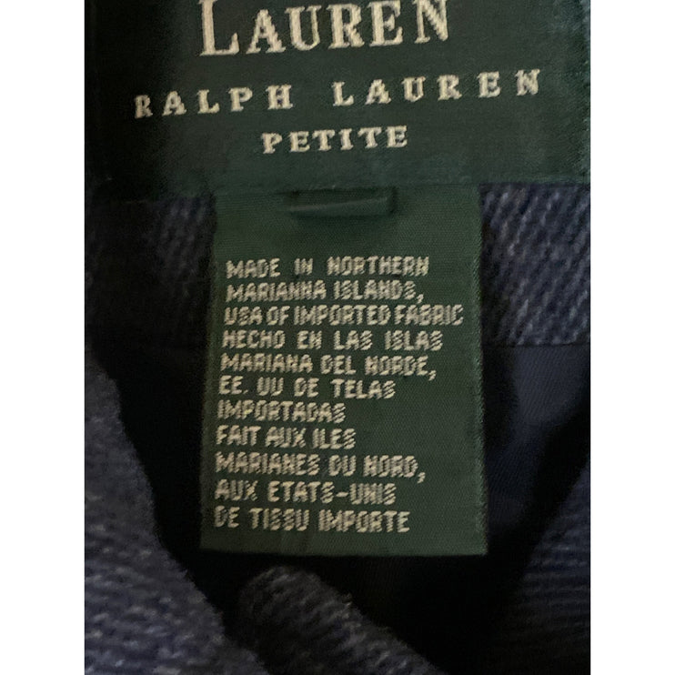 Lauren Ralph Lauren Navy Blue Long Sleeve Asymmetric Zip Moto Biker Jacket Sz S