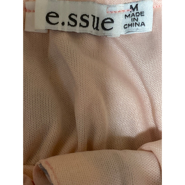 E.Ssue Women's Coral Blue Tie Dye Knot Ruffle Cami Camisole Tank Mini Dress M