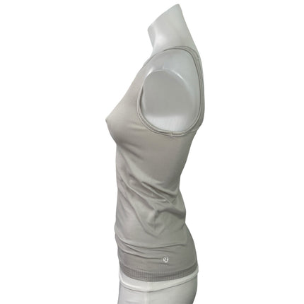 Lululemon Womens Gray Ribbed Sleeveless Activewear Athletic Gym Tank Top Size S