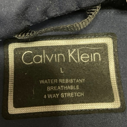 Calvin Klein Men's Blue Zip Up Long Sleeve Water Resistant Rain Coat Jacket Sz L