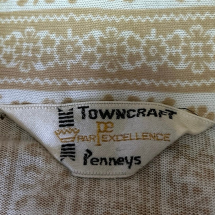 Towncraft Penneys Yellow Floral Striped Long Sleeve Button Down Shirt Top Size S