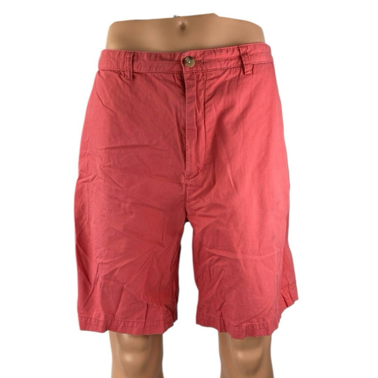 Vineyard Vines Breaker Mens Red Straight Golf Bermuda Chino Khaki Shorts Size 38