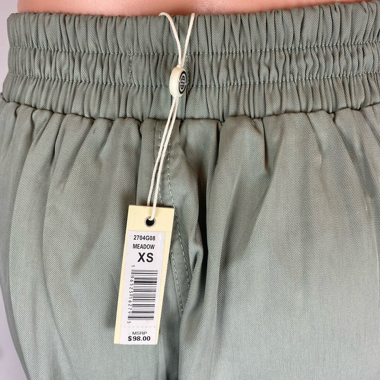 Max Studio NWT Meadow Green Wide Leg High Rise Pockets Stretch Trouser Pants XS