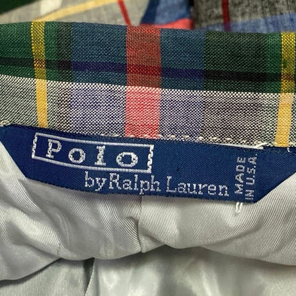 VTG 1986 Polo Ralph Lauren Men's Multicolor Plaid Check Blazer Suit Jacket 44L