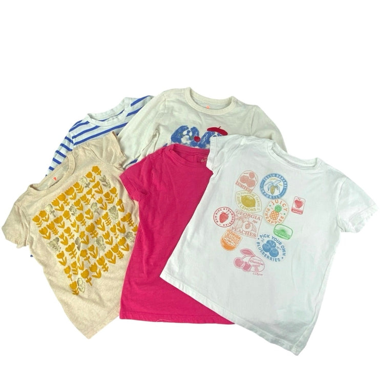 Lot of 5 Crewcuts Kids Multicolor Crewneck Graphic Cotton Tee T-shirt Top 4-5Y