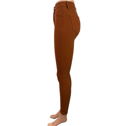 Roma Studio Women's Brown Caramel High Rise Ankle Slim Skinny Denim Jeans Size S