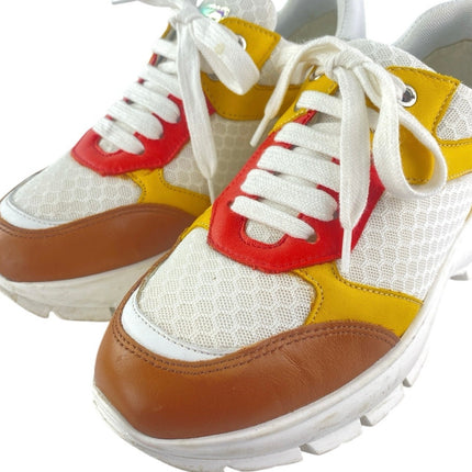 The Flexx Women's Multicolor Leather Mesh Low Top Athletic Sneakers Shoes 6.5-7