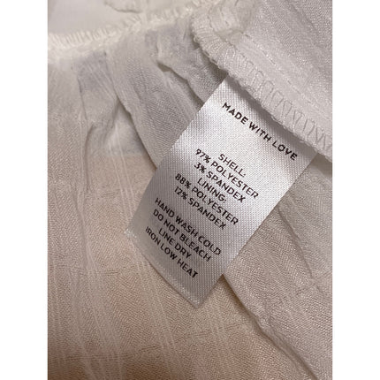 NEW Lulus White Plunge Neck Tie Front Long Puff Sleeve Peplum Blouse Top Size S