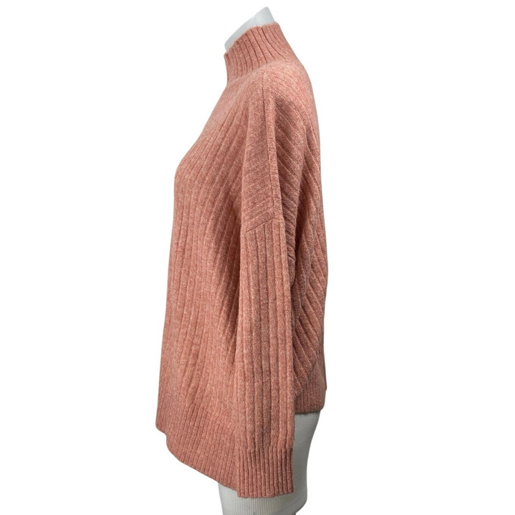 LOFT Women's Brown Ribbed Knit Turtlemeck Long Sleeve Cozy Sweater Top Size S