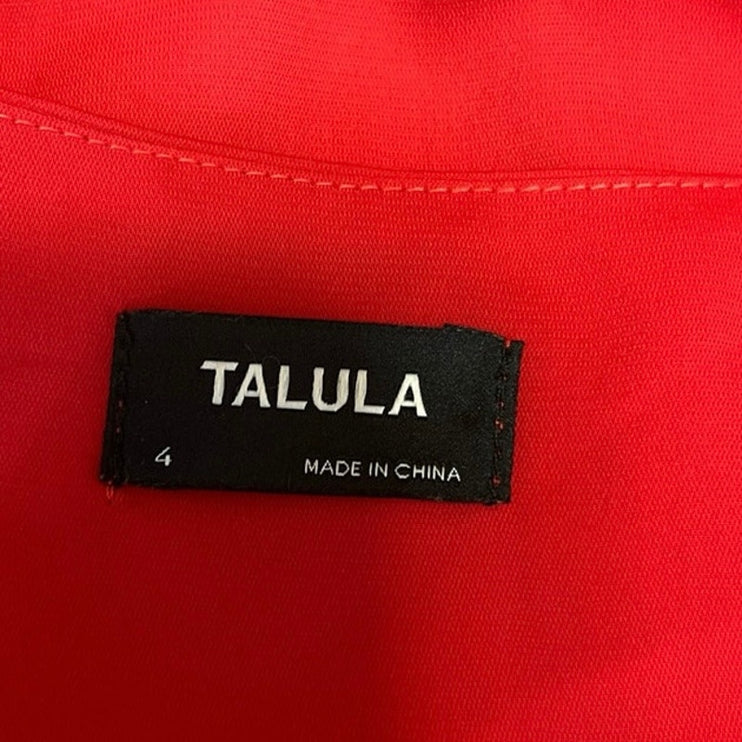 Aritzia Talula Women's Red V-Neck Sleeveless Zipper Flared Mini Wrap Dress Sz 4