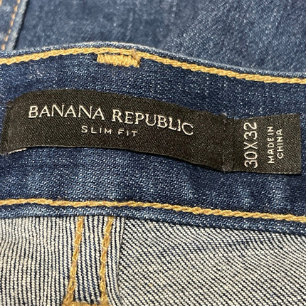 Banana Republic Men's Blue Medium Wash Slim Fit Tapered Denim Jeans Size 30x32