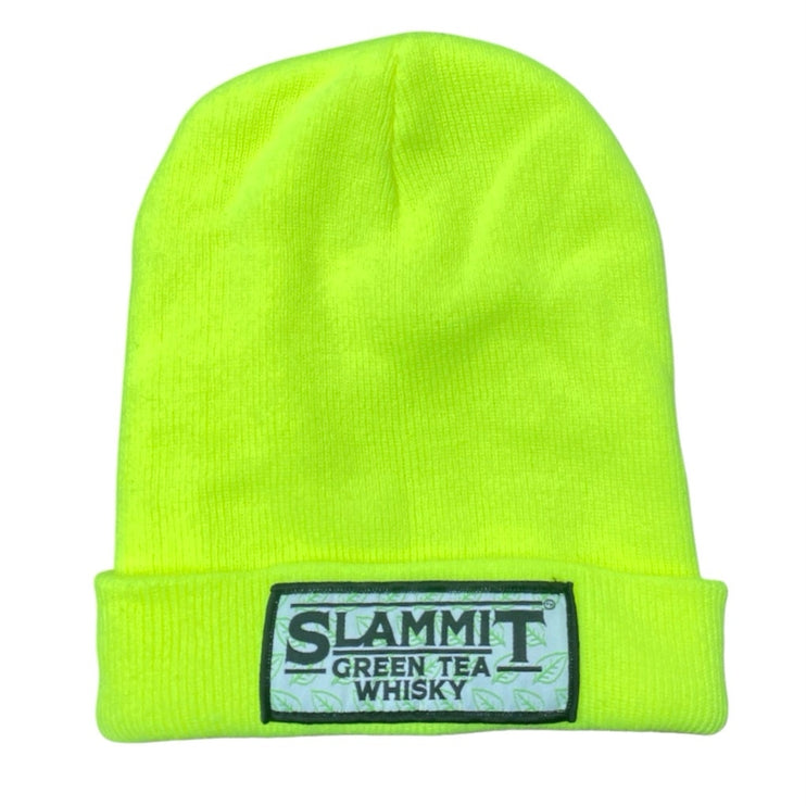 Slammit Green Tea Whisky Green Cuffed Winter Snow Bonnet Beanie Hat Cap One Size