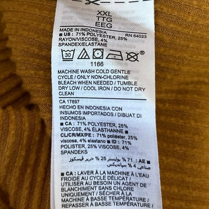 Old Navy Women's Orange Rib Knit Long Sleeve V-neck Wrap Tie Sweater Top Sz XXL