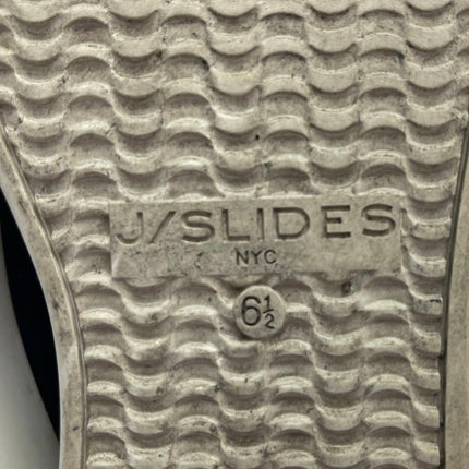 J/Slides Victory Black Faux Fur Round Tie Double Zip Platform Ankle Boots Sz 6.5