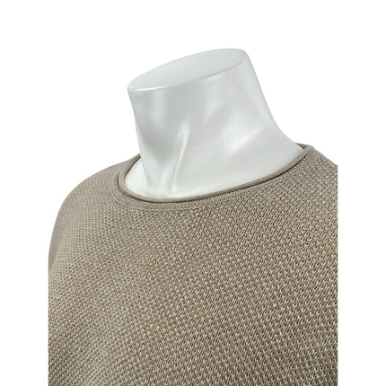 Zara Men's Beige Long Sleeve Round Neck Relaxed Pullover Knit Sweater Top Size L