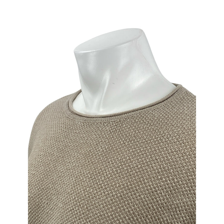Zara Men's Beige Long Sleeve Round Neck Relaxed Pullover Knit Sweater Top Size L