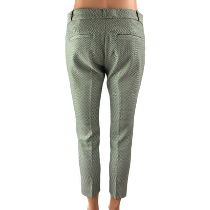 Banana Republic Sloan Women's Green Printed Mid Rise Straight Trousers Pants 0