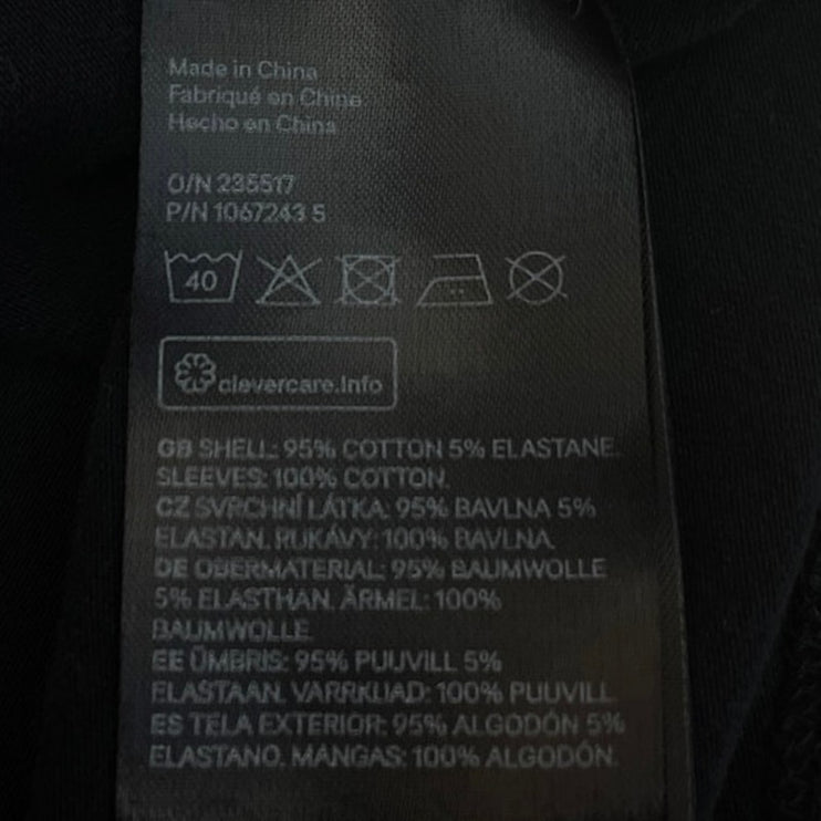 H&M Women's Black Short Balloon Puff Sleeve Crew Neck Pullover Blouse Top Size S