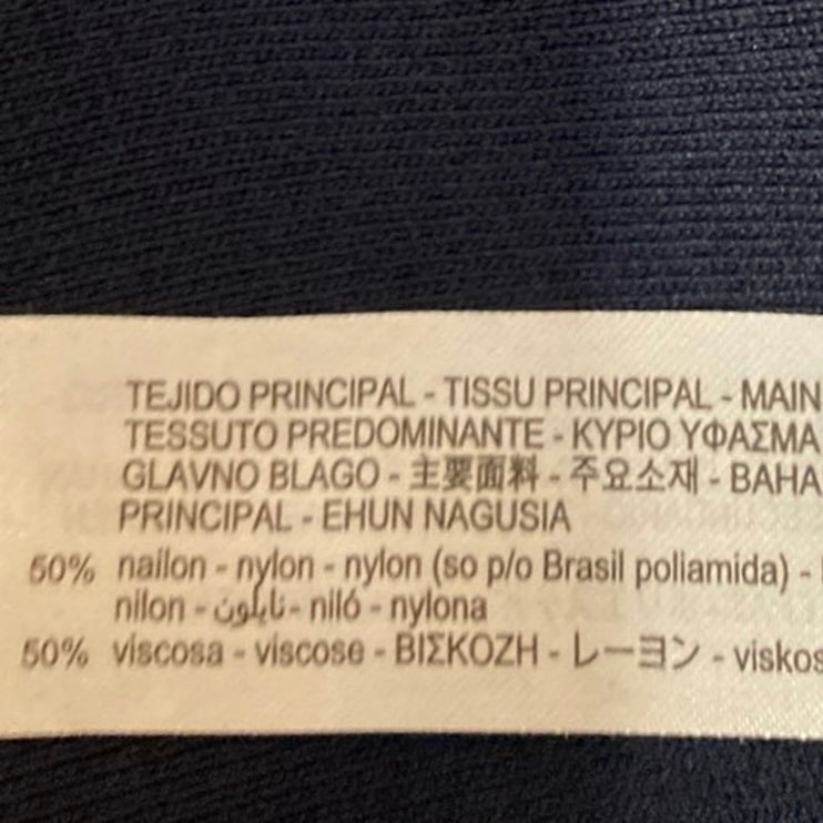 Zara Women's Blue Knit Organza Turtleneck Long Sleeves Crop Sweater Top Size M