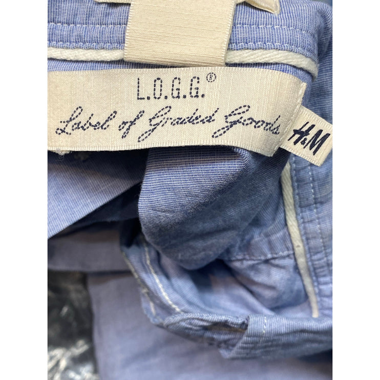 LOGG Label of Graded Goods Men's Blue Long Sleeve Button Up Shirt Top Size M