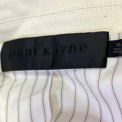 Jenni Kayne Women's White Linen One Button Collar Boy Blazer Coat Jacket Size XL