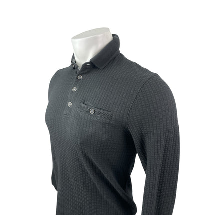 Ted Baker London Black Waffle Knit Collared Long Sleeve Sweatshirt Sweater Top 2