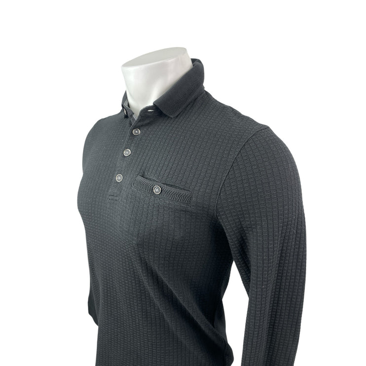 Ted Baker London Black Waffle Knit Collared Long Sleeve Sweatshirt Sweater Top 2