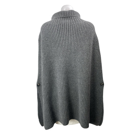 Barneys New York 100% Cashmere Womens Gray Pullover Poncho Sweater Cape Top XS/S
