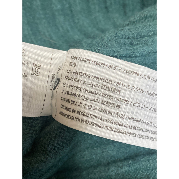 Hollister Green Rib Knit Mock Neck Long Sleeve A Line Sweater Mini Dress Size S