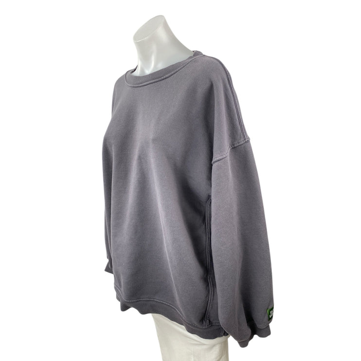 Daily Drills Women's Gray Long Sleeve Relaxed Sweater Sweatshirt Top Size M/L