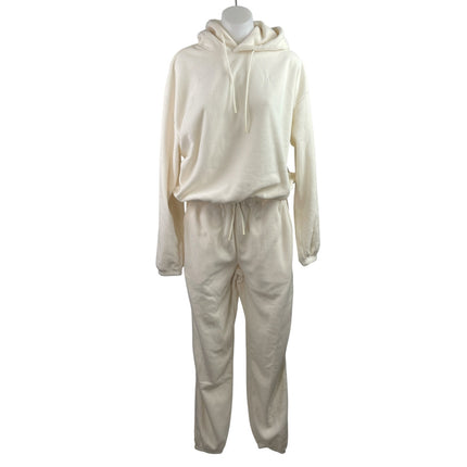 MP MyProtein Women's Cream Lounge Hoodie Hooded Sweatpants 2 Piece Set Size S