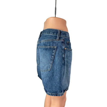 Uniqlo Women's Blue High Rise Bermuda Mom Boyfriend Denim Jean Shorts Size 29