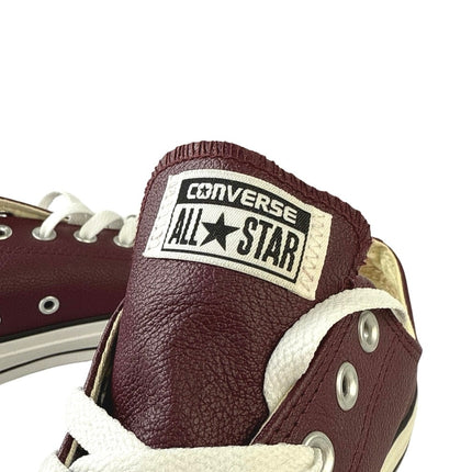 Converse Chuck Taylor OX Unisex Burgundy Leather Lace Up Sneakers Shoes M-9 W-11