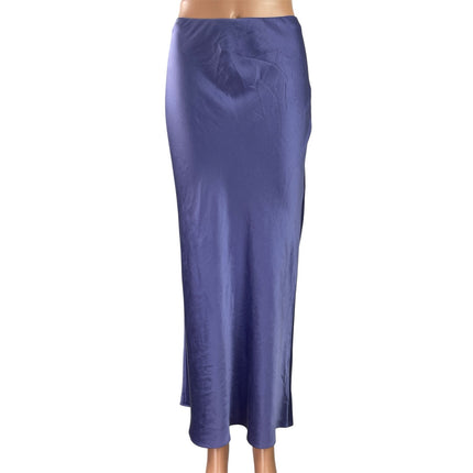 Reformation Purple Silky Satin High Waist Straight Maxi A-Line Slip Skirt Size 4