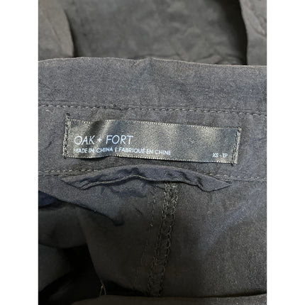 Oak + Fort Womens Black Short Sleeve Button Up Utility Pants 2 Piece Set Size XS