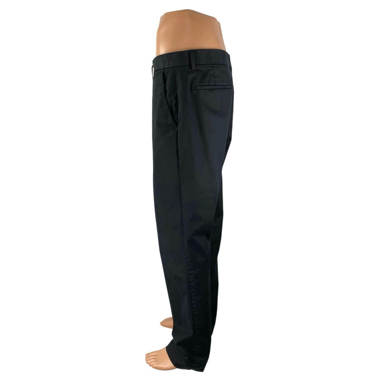 Banana Republic Men's Black High Waaist Slim Trousers Chino Khaki Pants 34x32