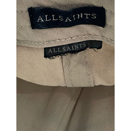 AllSaints Women's Cream Beige Logo Embroidered Strapback Baseball Cap Hat OS
