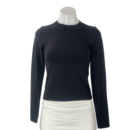 Aritzia Homestretch Women's Black Long Sleeves Slim Crew Neck Tee T-shirts Top S