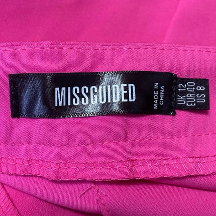 Missguided Women's Pink High Waisted Pleated Tapered Trousers Pants Size 8