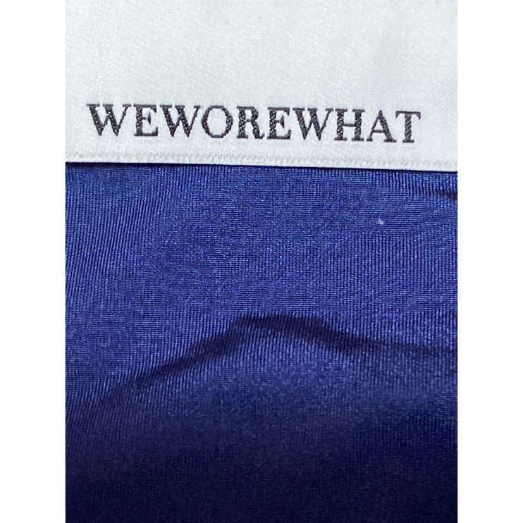 WeWoreWhat Women's Blue Patchworks Halter Two Piece Bikini Swimsuit Swimwear M