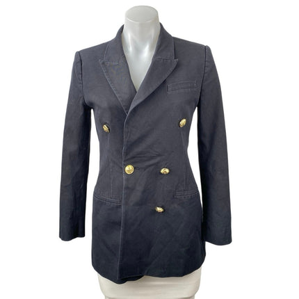 Derek Lam 10 Crosby Women's Black Long Sleeve Peacoat Blazer Suit Jacket Size 2