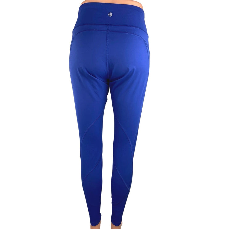 Lululemon Blue Low Rise Pull On Activewear Athletic Fitness Gym Ankle Leggings M