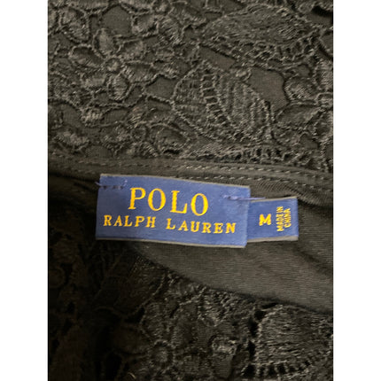 Polo Ralph Lauren Black Floral Lace Sleeveless Cami Camisole Midi A-Line Dress M