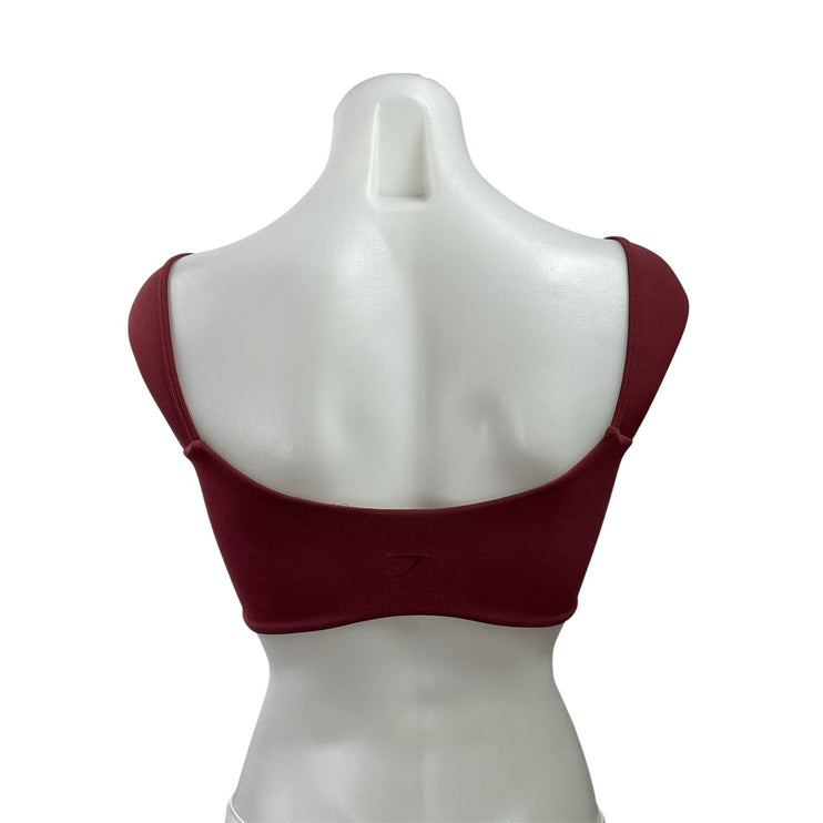 Gymshark Soft Sculpt Red Cap Sleeve Yoga Workout Activewear Bralette Crop Top XS
