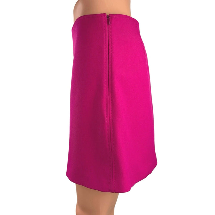 Zara Hot Pink High Waist Size Zip Stretch Barbiecore Soft A Line Mini Skirt Sz S