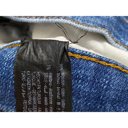 Zara Women's Blue Distressed High Rise Raw Hem Straight Leg Denim Jeans Size 4